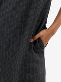 Thrills Colby Strapless Dress Charcoal Pinstripe