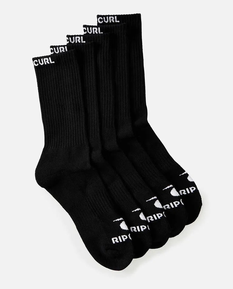 Rip Curl Brand Crew Sock 5 Pack
