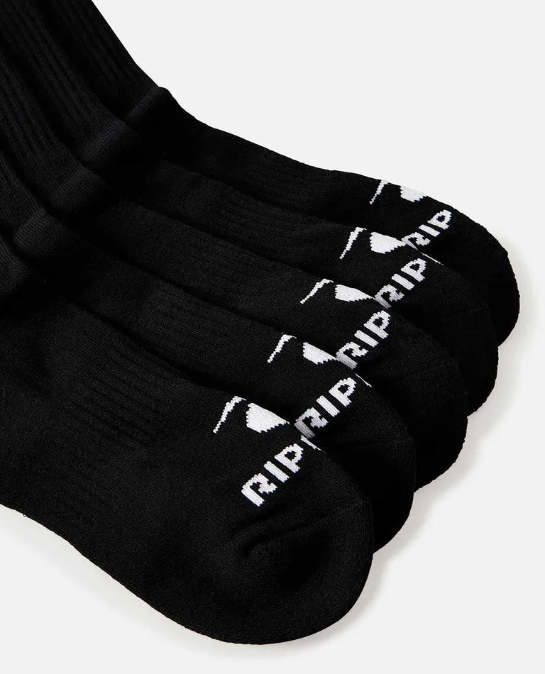 Rip Curl Brand Crew Sock 5 Pack