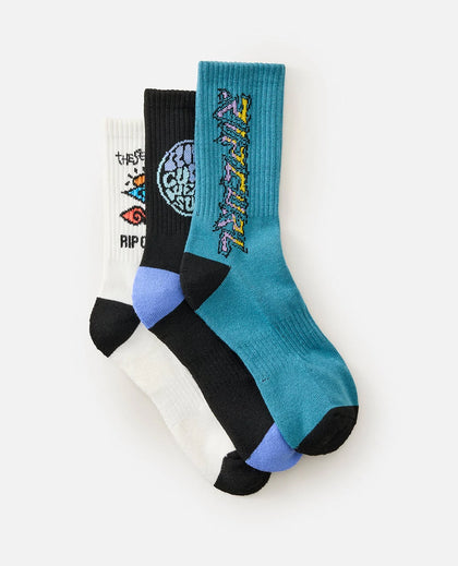 Rip Curl  Logo Crew Sock 3-Pack Boys