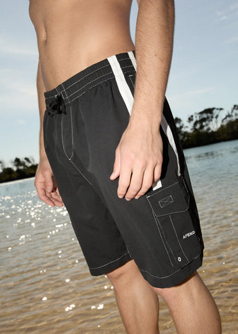Afends House Related Cargo Swim Short 20" - Black