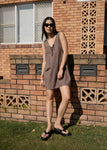 Afends Hometown Michi Recycled Mini Dress Coffee