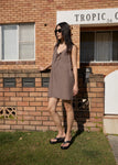 Afends Hometown Michi Recycled Mini Dress Coffee