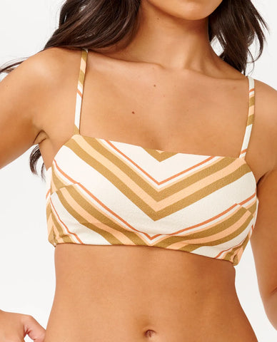 Catalina Stripe Bandeau Bikini Top