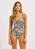 Seafolly C Shells Halter One Piece Swimsuit