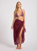 Seafolly Woodblock Sarong BatikBloom - Dark Burgundy