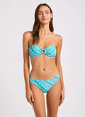 Seafolly Drift Club Bandana Sea Twist Band Mini Hipster Pant Turquoise