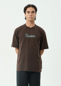 Afends Labyrinth Recycled Boxy Tee - Washed Coffee