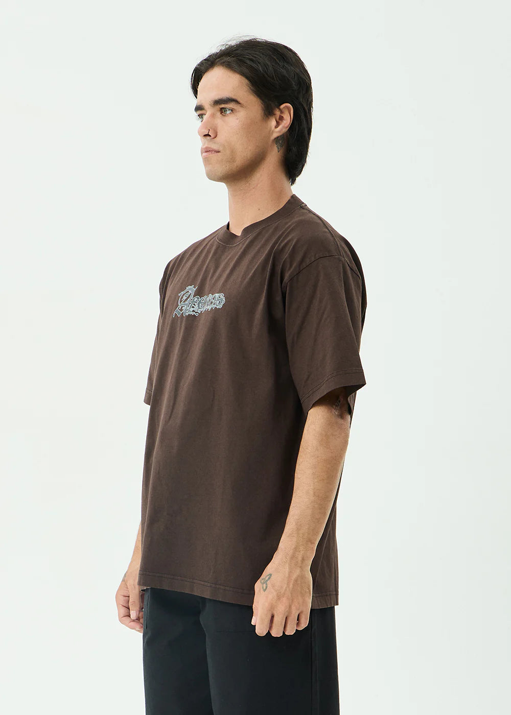 Afends Labyrinth Recycled Boxy Tee - Washed Coffee