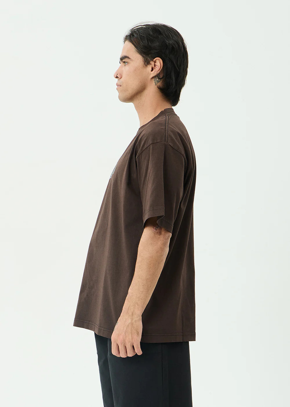 Afends Labyrinth Recycled Boxy Tee - Washed Coffee