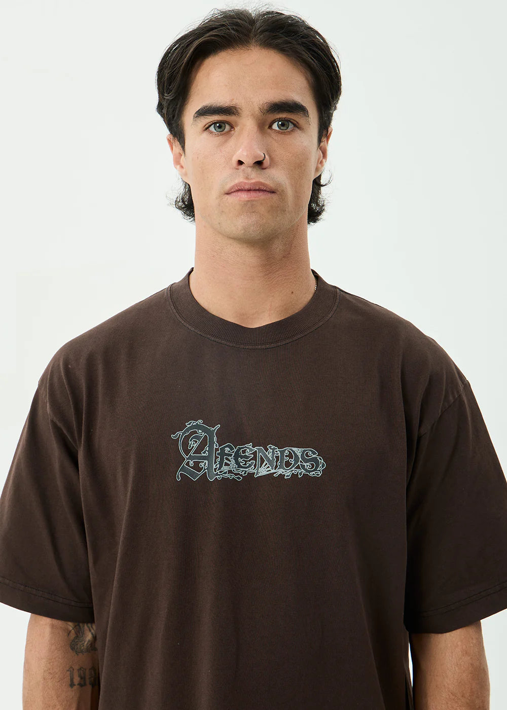 Afends Labyrinth Recycled Boxy Tee - Washed Coffee
