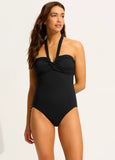 Seafolly Collective Halter Bandeau One Piece Black