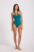 Seafolly Collective Halter Bandeau One Piece Deep Teal
