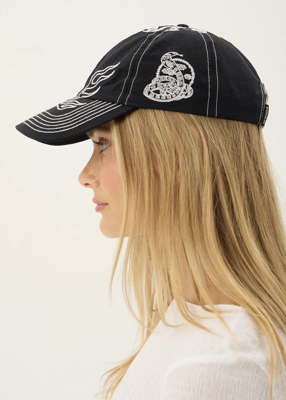 Afends Motor Recycled Six Panel Cap Black