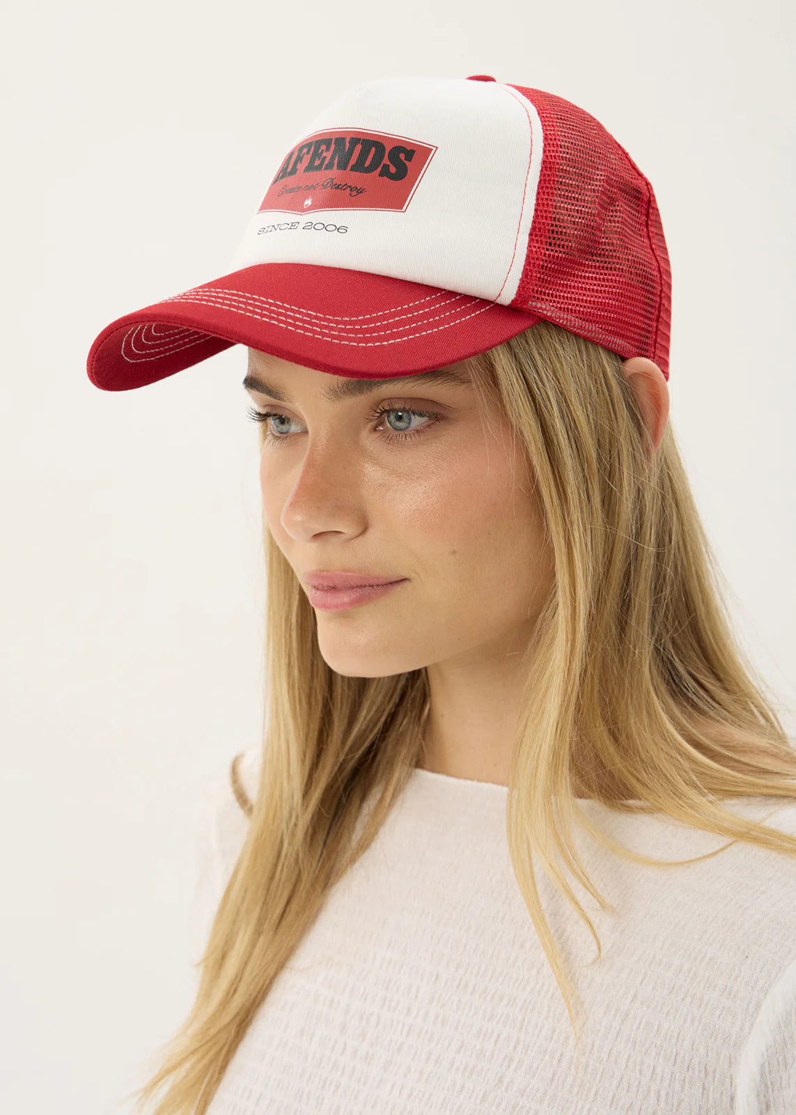 Afends Trophy Recycled Trucker Cap - Ketchup