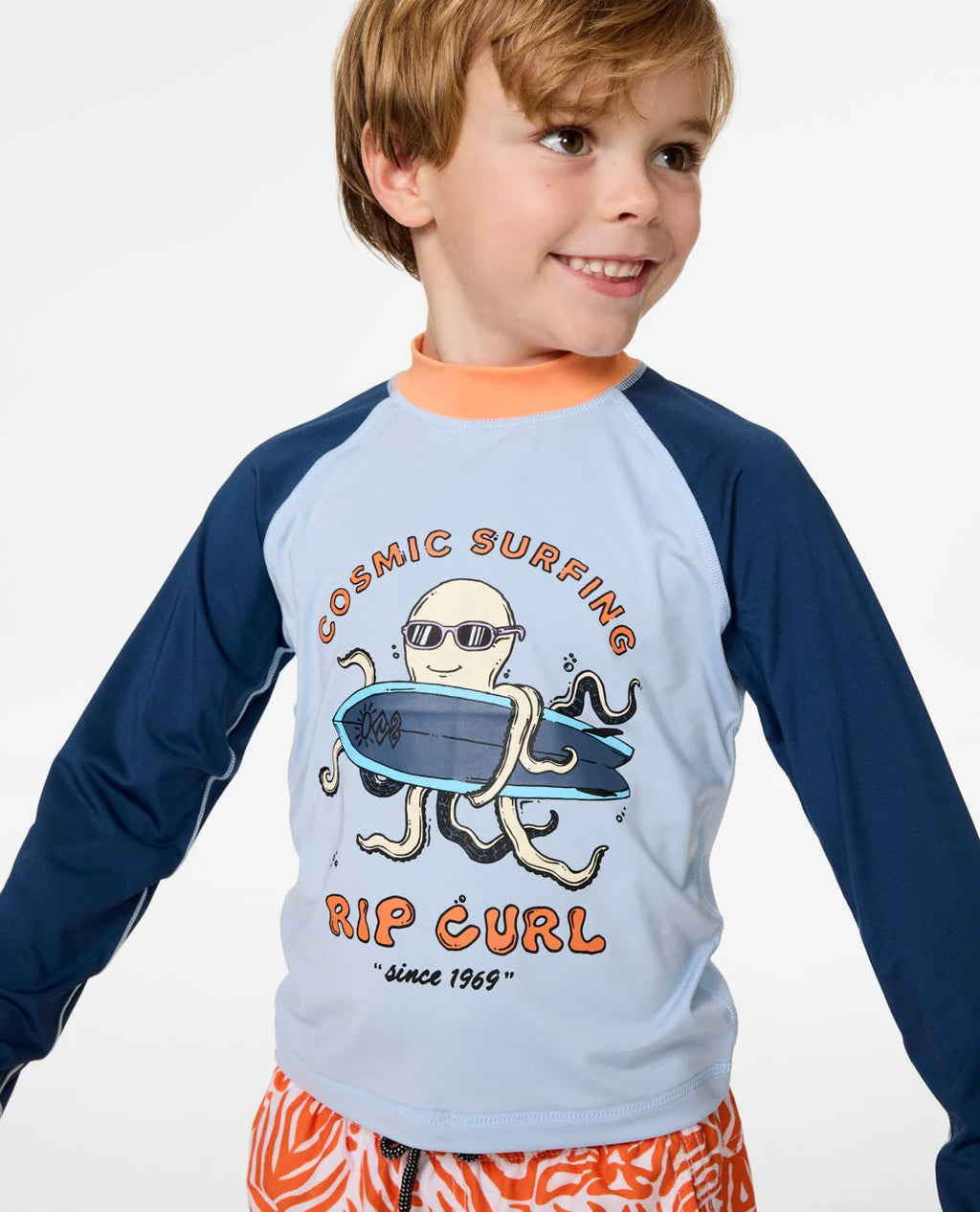 Rip Curl Cosmic Surfing UPF Long Sleeve Rash Vest Boys 1-8