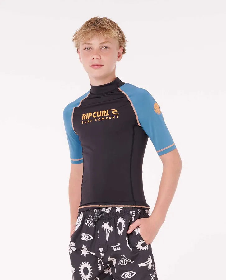 Rip Curl Shock UPF Short Sleeve Rash Vest Boys