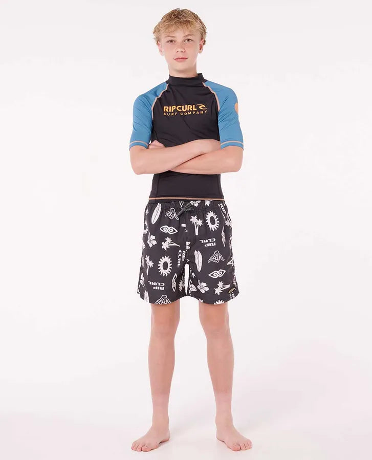 Rip Curl Shock UPF Short Sleeve Rash Vest Boys