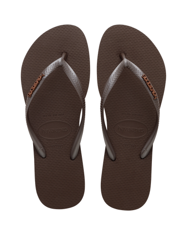 Havainas Slim Metal Logo Dark Brown