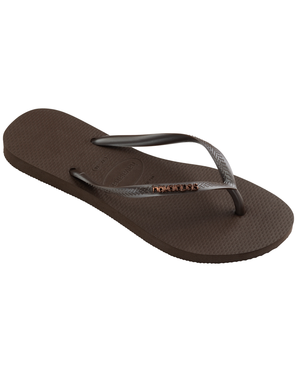 Havainas Slim Metal Logo Dark Brown