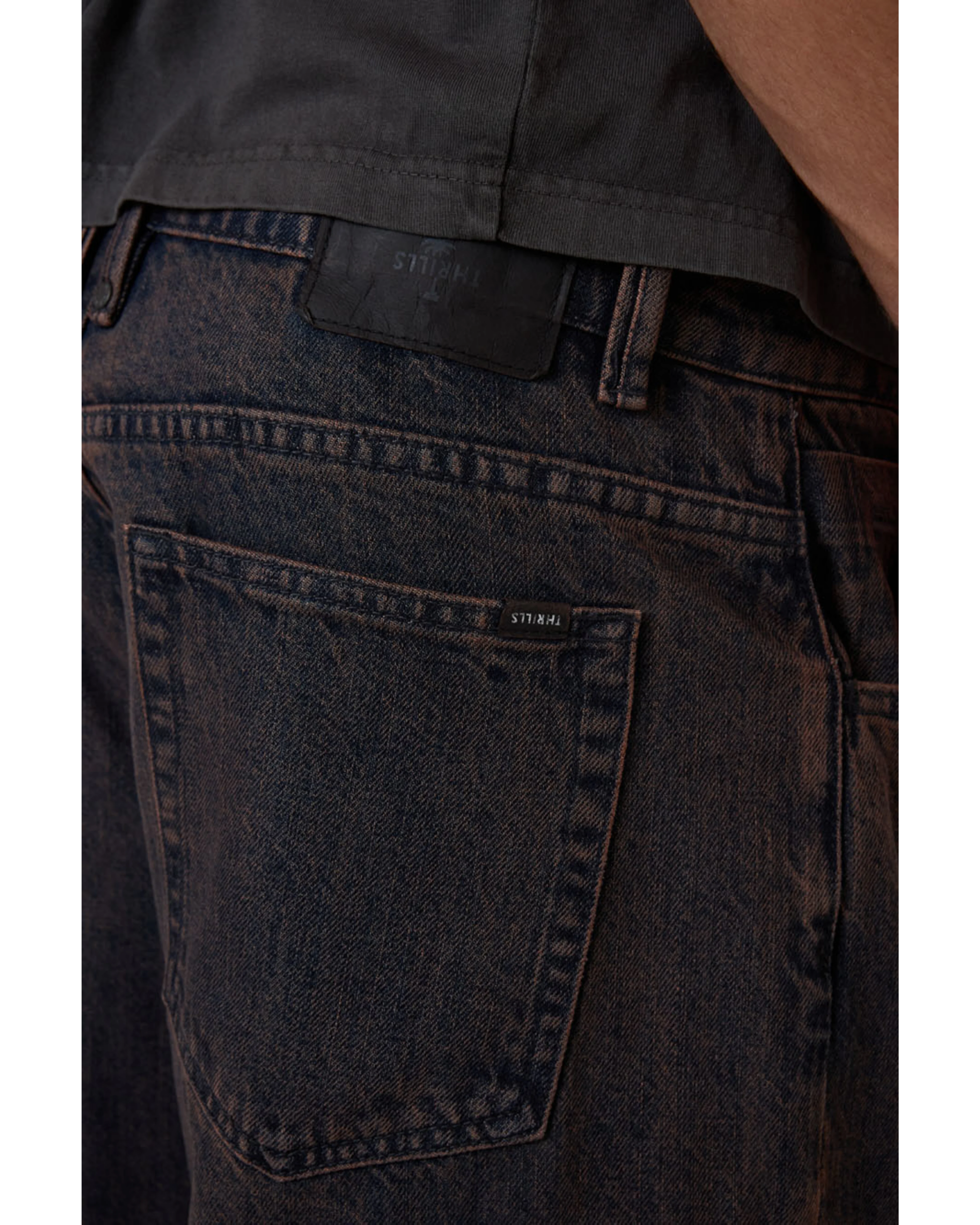 Thrills Big Slacker Denim Cargo Short - Berry Black
