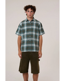 Thrills Cheap Thrills Check Short Sleeve Cropped Shirt - Tarmac