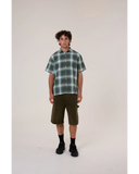 Thrills Cheap Thrills Check Short Sleeve Cropped Shirt - Tarmac