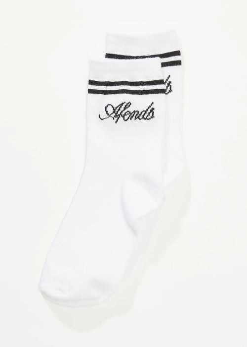 Afends Notice Recycled Socks Two Pack White / Black