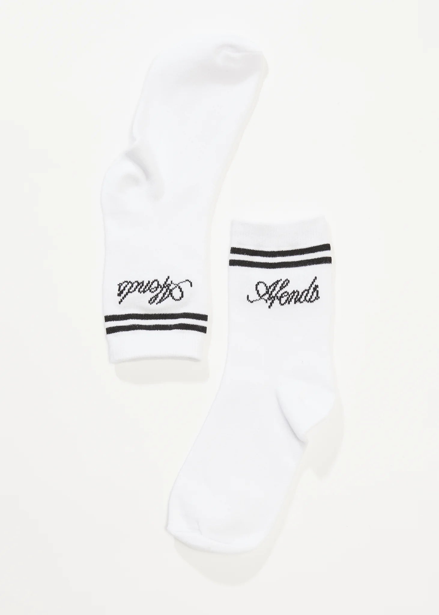 Afends Notice Recycled Socks Two Pack White / Black