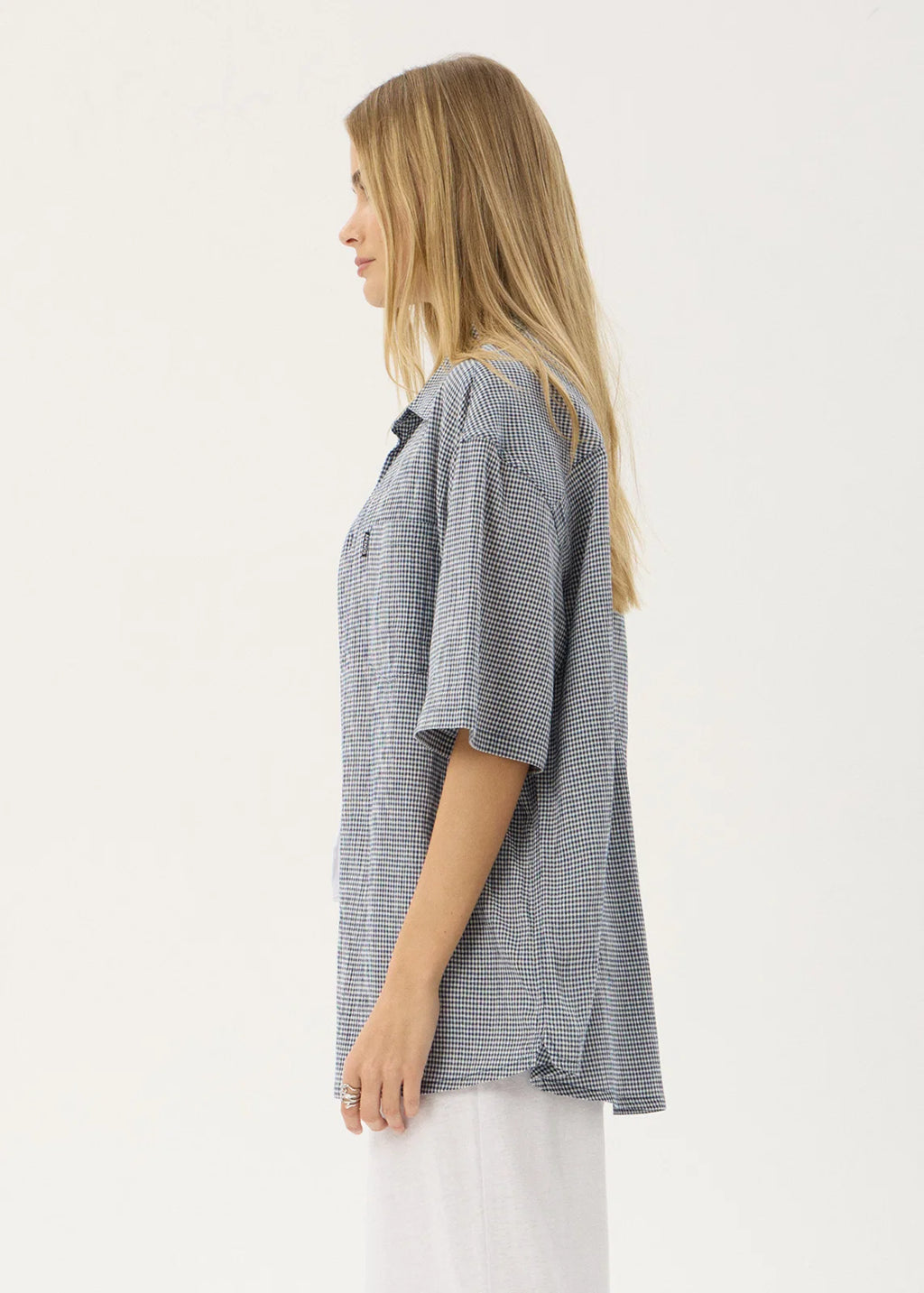 Afends Independent Hemp Short Sleeve Shirt - Navy Check