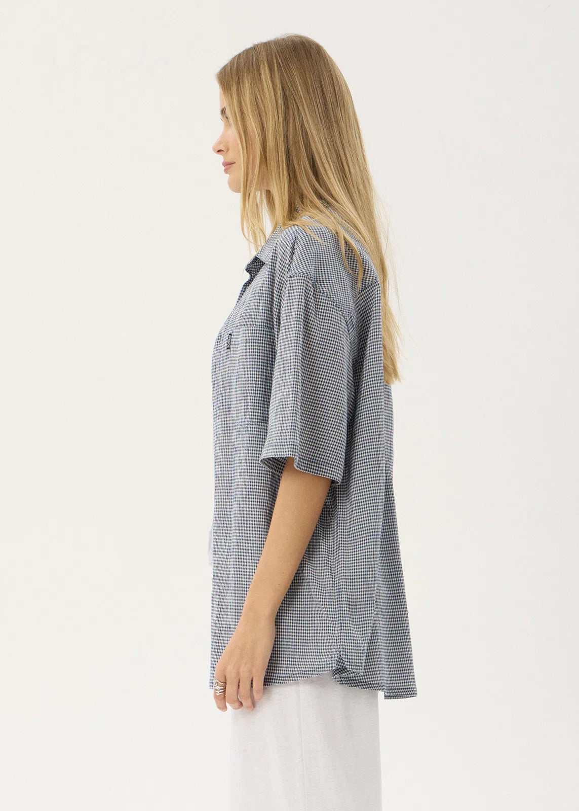 Afends Independent Hemp Short Sleeve Shirt - Navy Check