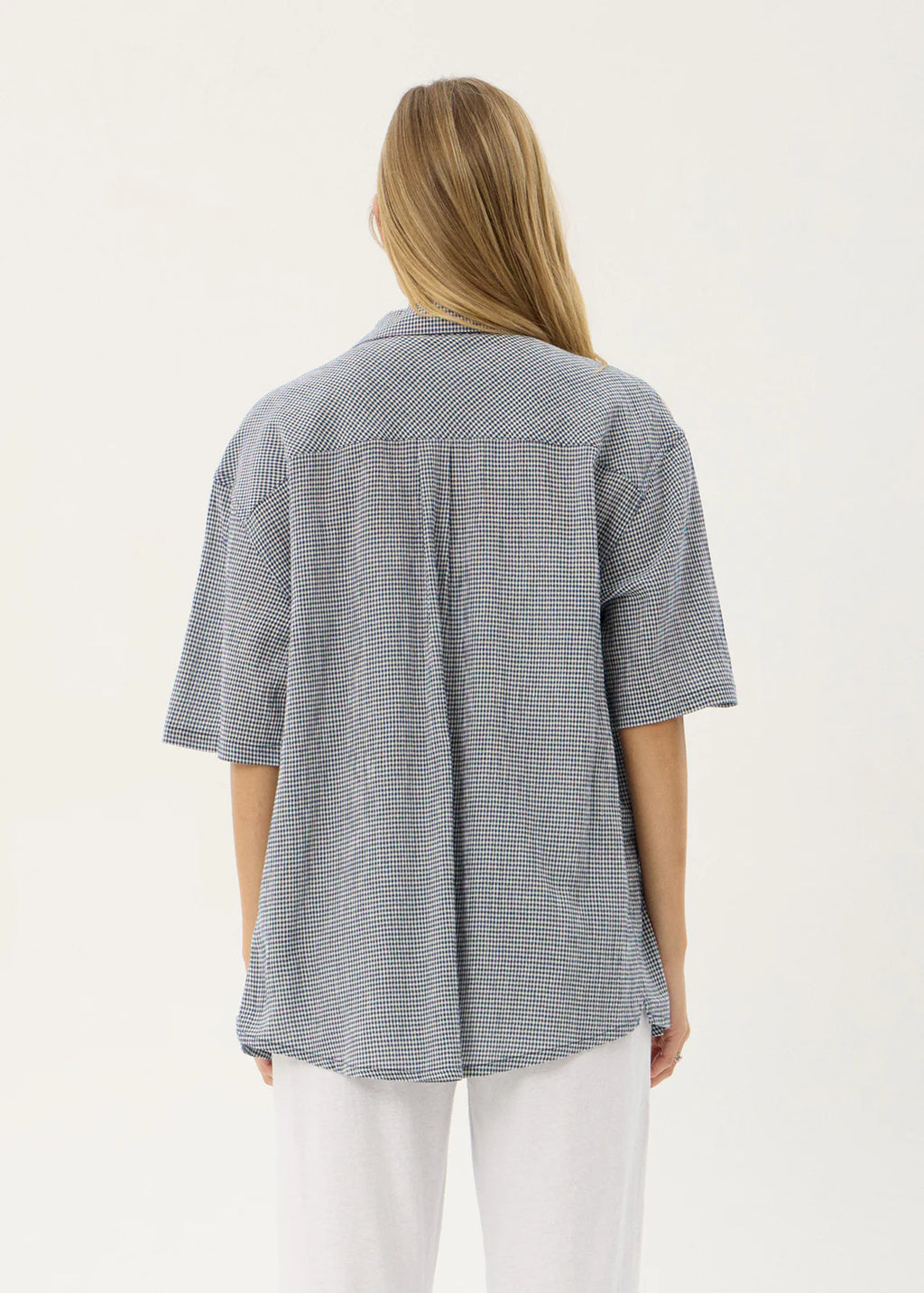 Afends Independent Hemp Short Sleeve Shirt - Navy Check