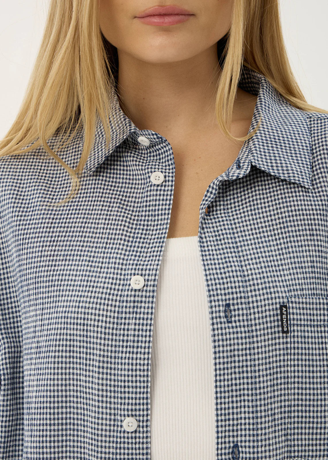 Afends Independent Hemp Short Sleeve Shirt - Navy Check