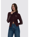 Thrills Final Call Zip Knit Sweater - Bitter Chocolate