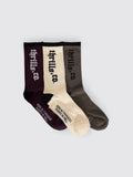 New Delusions 3 Pack Sock - Deep Purple - Ash - Dirty White