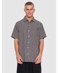 Split Decision Short Sleeve Check Shirt - Black