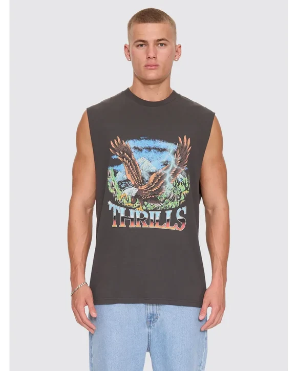 Thrills Seen & Heard Merch Muscle Tee - Dark Merch Black