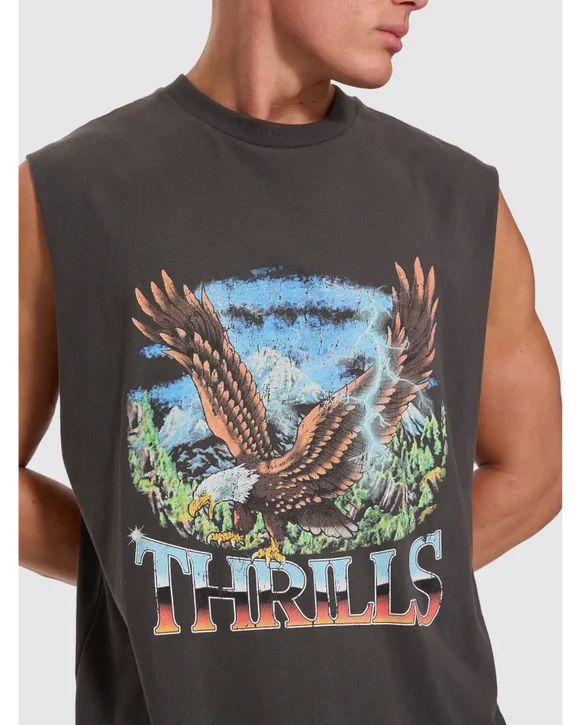 Thrills Seen & Heard Merch Muscle Tee - Dark Merch Black