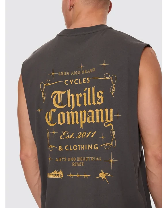Thrills Seen & Heard Merch Muscle Tee - Dark Merch Black