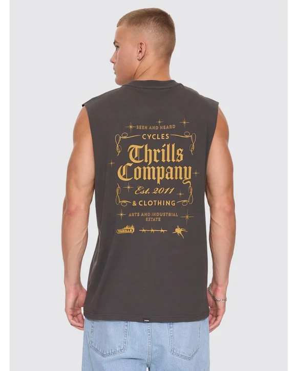 Thrills Seen & Heard Merch Muscle Tee - Dark Merch Black