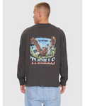 Thrills Seen & Heard Oversize Box Crop Long Sleeve Tee Dark Merch Black