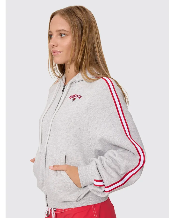 Thrills Tournament Of Roses Zip Hood Fleece Snow Marle
