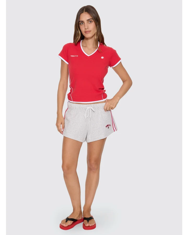 Thrills Tournament Of Roses V Neck Club Tee - Winning Red