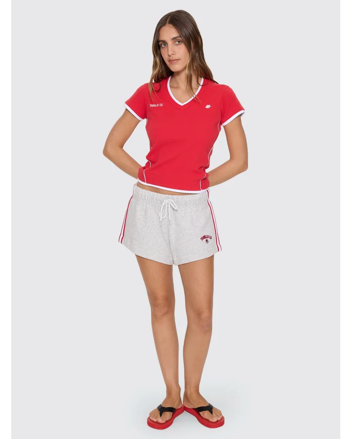 Thrills Tournament Of Roses V Neck Club Tee - Winning Red