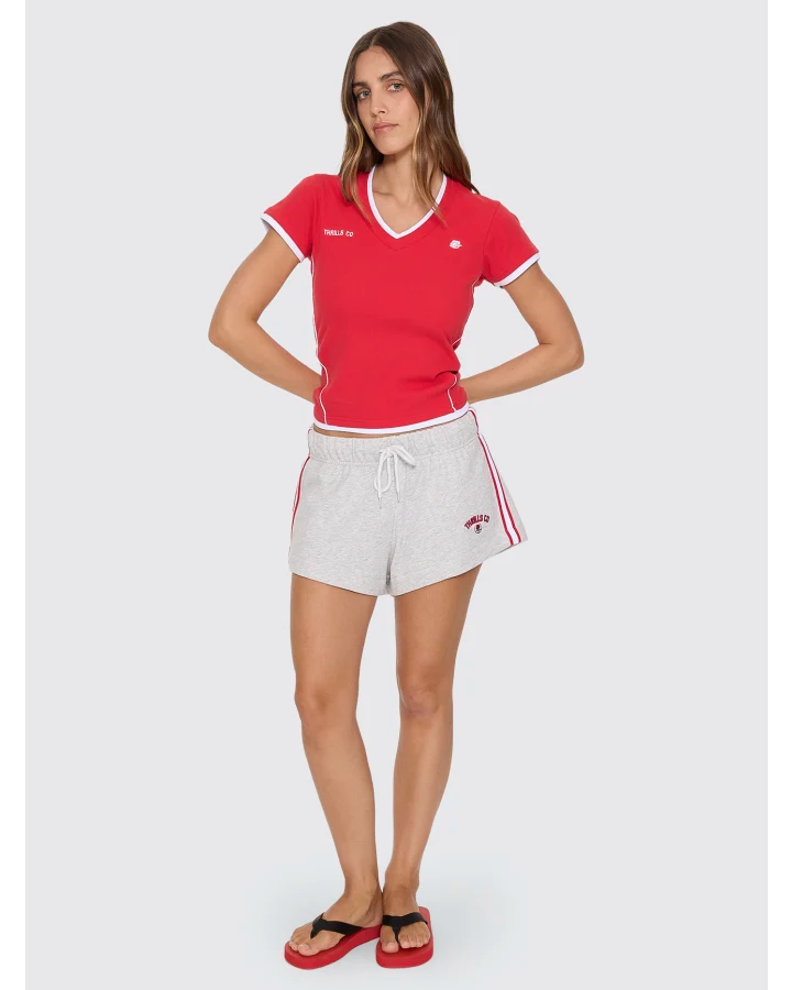 Thrills Tournament Of Roses V Neck Club Tee - Winning Red