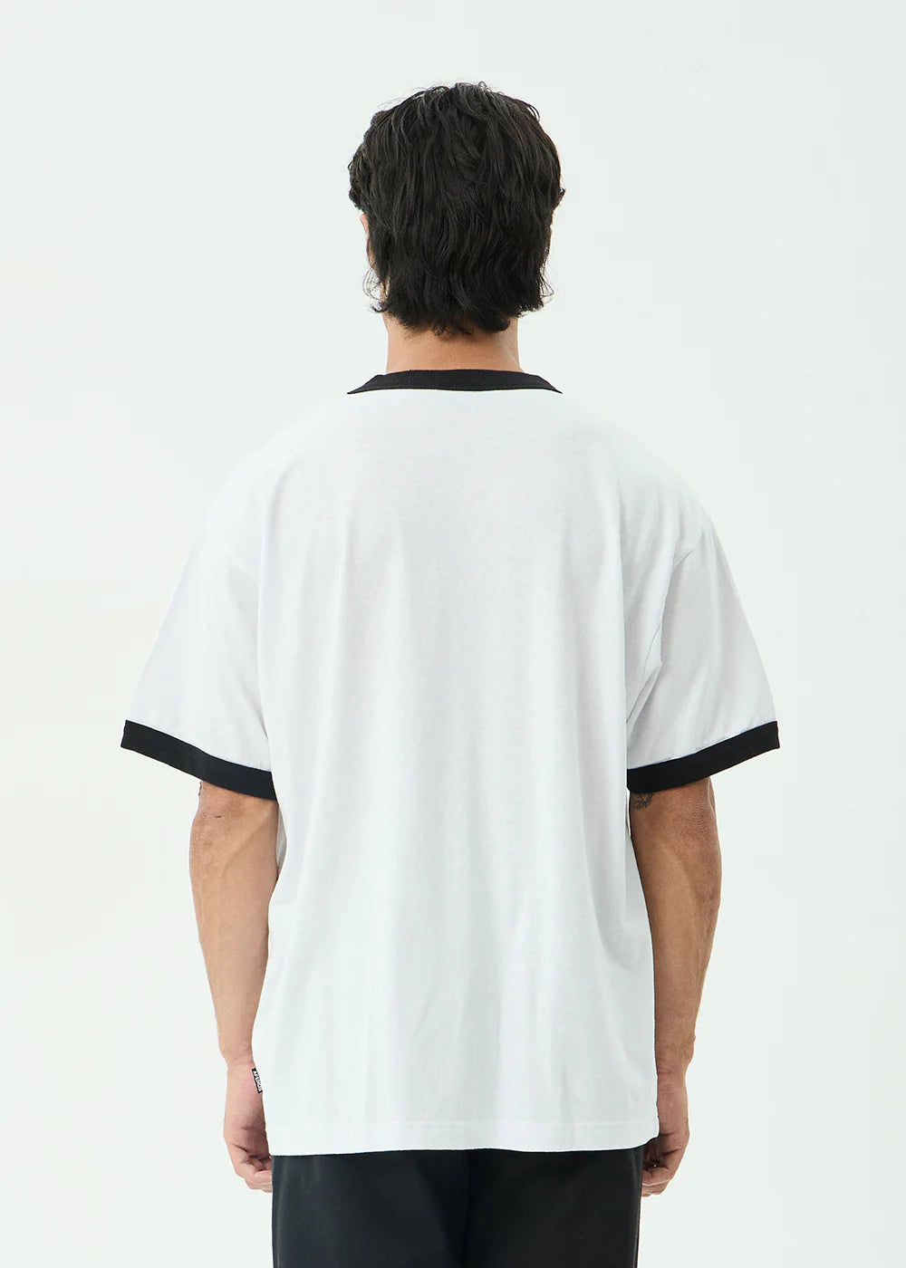 Afends Chains Hemp Boxy Ringer Fit Tee - White