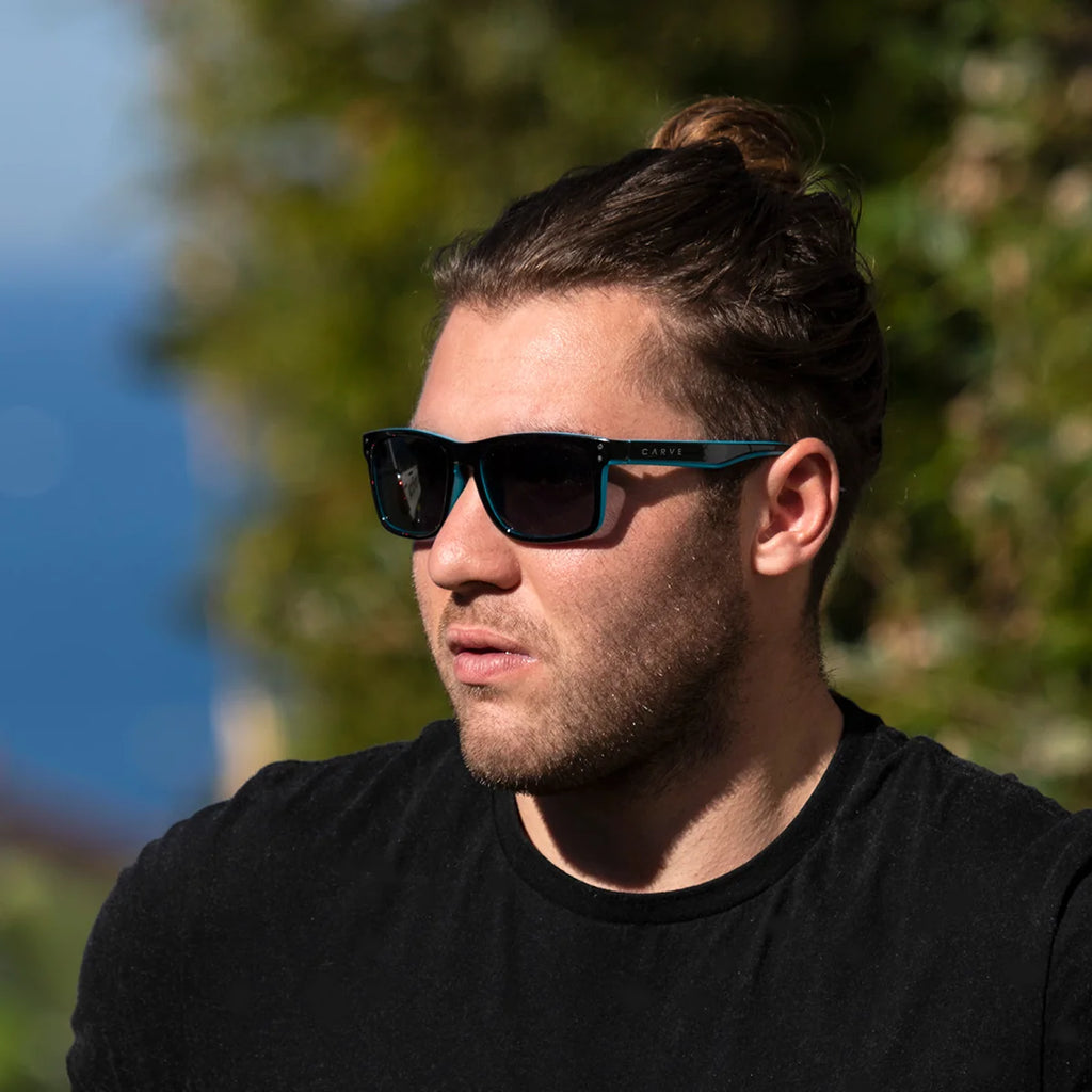 Carve Goblin Polarized Gloss Black / Blue Frame Sunglasses