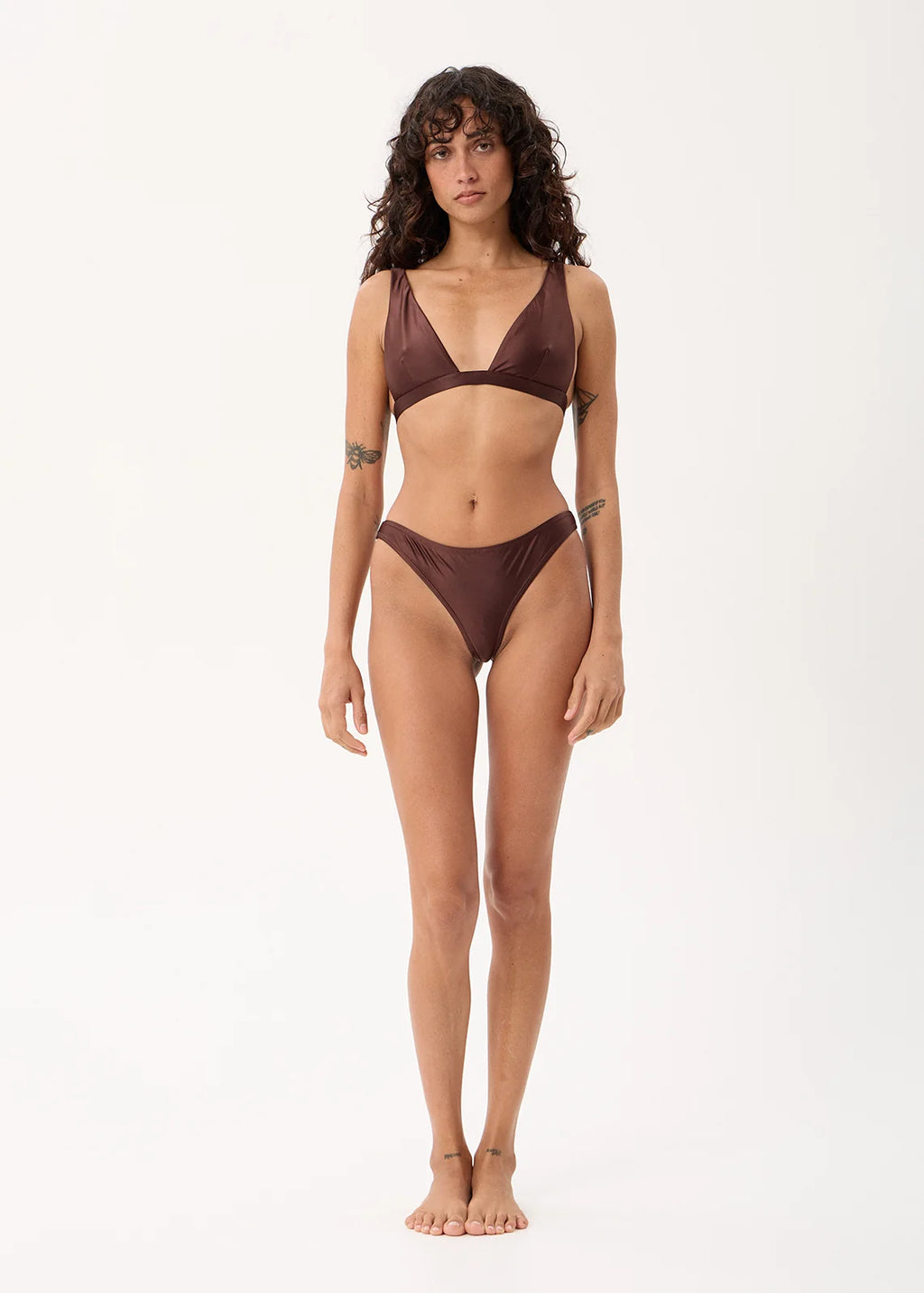 Afends Talulah Recycled High Cut Bikini Bottom Coffee