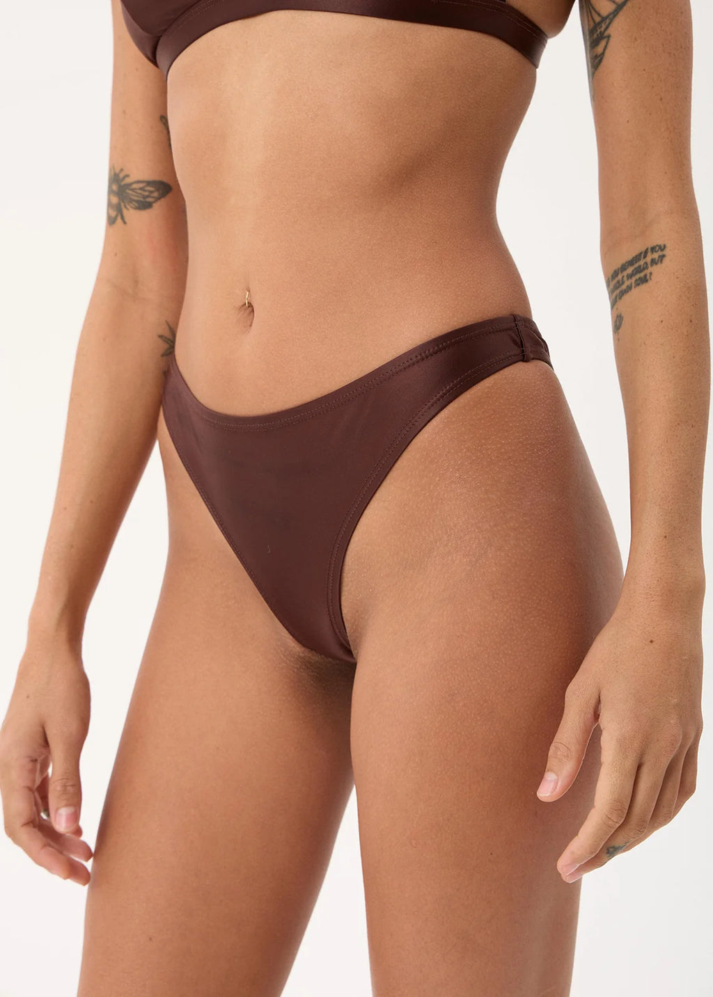 Afends Talulah Recycled High Cut Bikini Bottom Coffee
