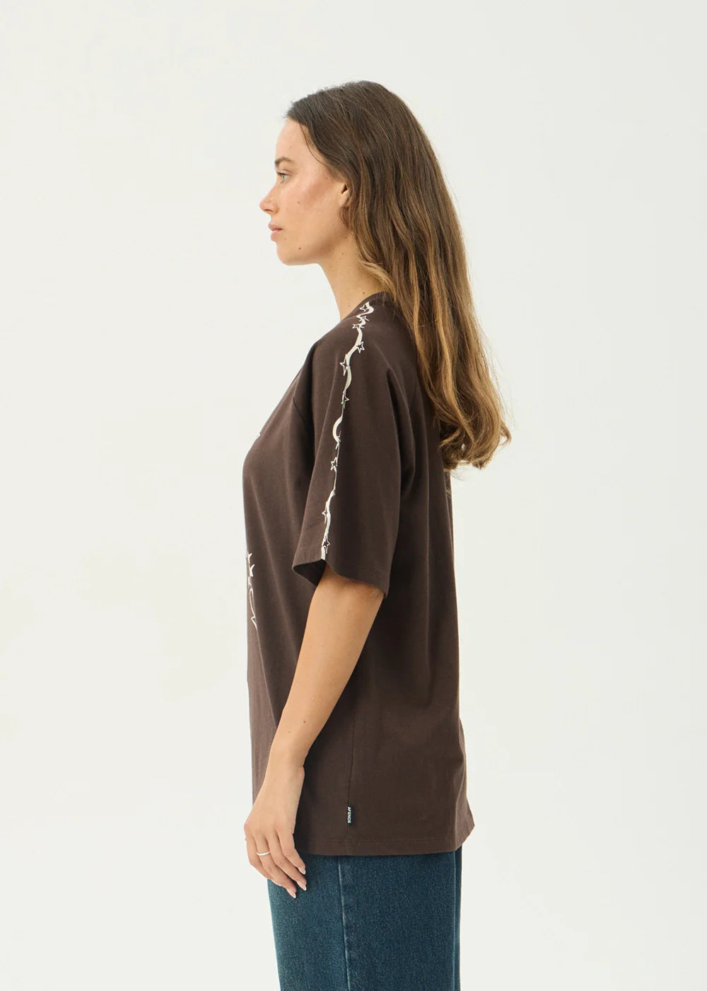 Afends Terra Recycled Oversized Raglan Tee - Coffee
